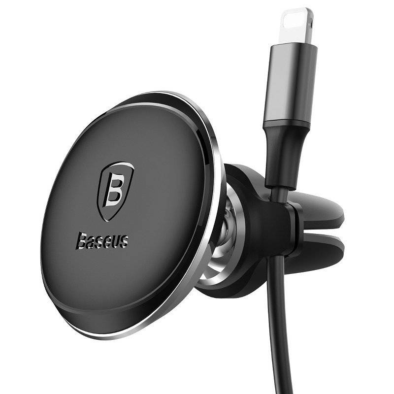 Suport AUTO Baseus Magnetic pt. SmartPhone, fixare bord in grila de ventilatie, rotire 360 grade, in partile laterale are 2