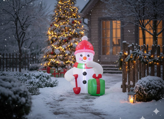 Om de zapada gonflabil pentru exterior, cu iluminare LED, 180 cm, compresor integrat, alb - 2