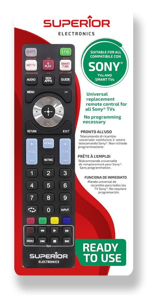 TELECOMANDA UNIVERSALA Superior, compatibila televizoare SONY, bateriile (2 x AAA) nu sunt incluse, negru "SUPTRB009"