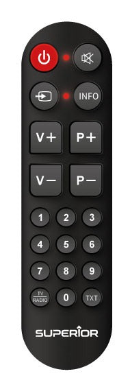 TELECOMANDA UNIVERSALA Superior, compatibila televizoare Samsung, LG, Philips, Sony, Panasonic, bateriile (2 x AAA) nu sunt incluse, negru "SUPTRB014" 44503088
