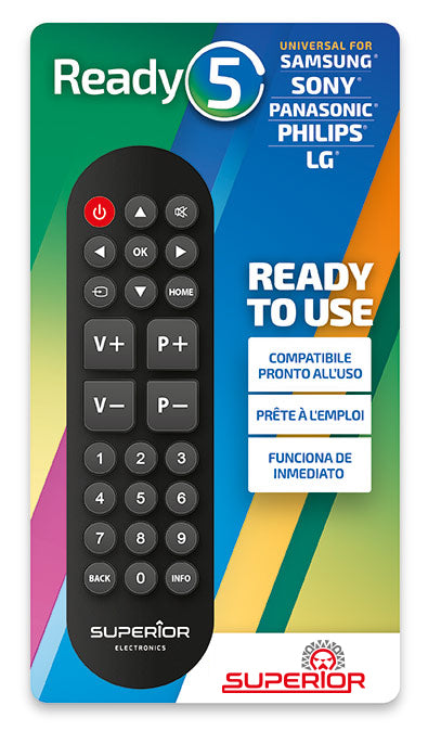 TELECOMANDA UNIVERSALA Superior, compatibila televizoare Samsung, LG, Philips, Sony, Panasonic, bateriile (2 x AAA) nu sunt incluse, negru "SUPTRB014" 44503088