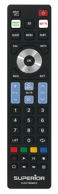 TELECOMANDA UNIVERSALA Superior, compatibila televizoare Samsung, LG, Philips, Sony, Panasonic, bateriile (2 x AAA) nu sunt incluse, negru "SUPTRB019" 44503089