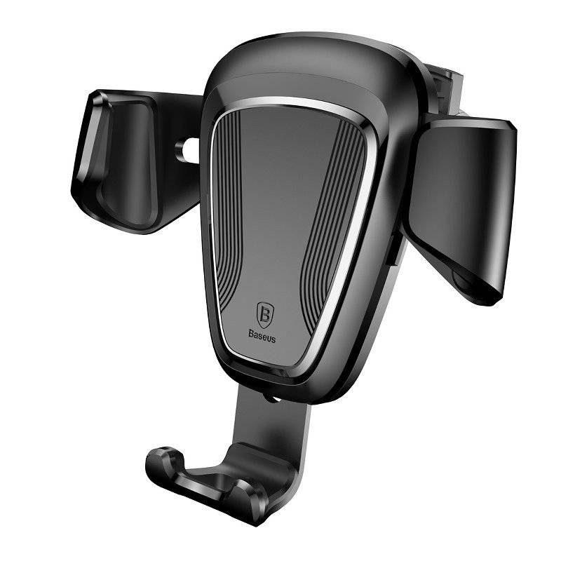 Suport AUTO Baseus Gravity pt. SmartPhone, fixare grila ventilatie, negru 