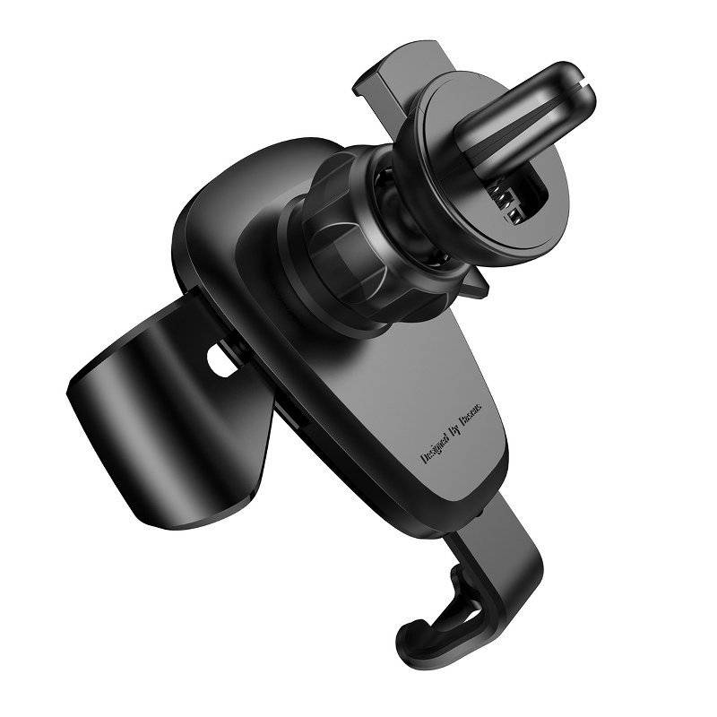 SUPORT AUTO Baseus Gravity pt. SmartPhone, fixare grila ventilatie, negru "SUYL-01" - 6953156257344