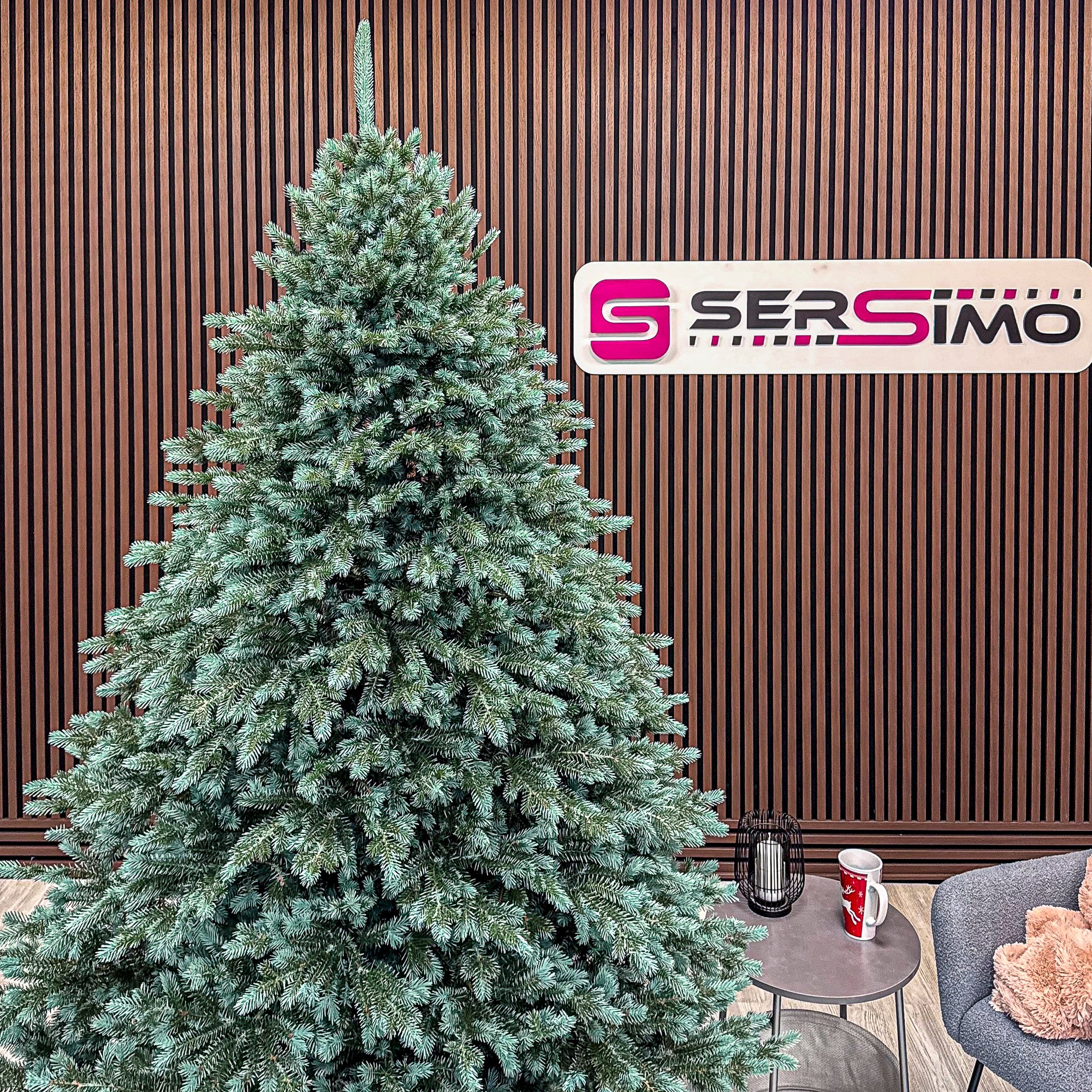 Brad artificial Christmas Deluxe by Sersimo, Alaska Select verde argintiu, integral 3D, 230 cm