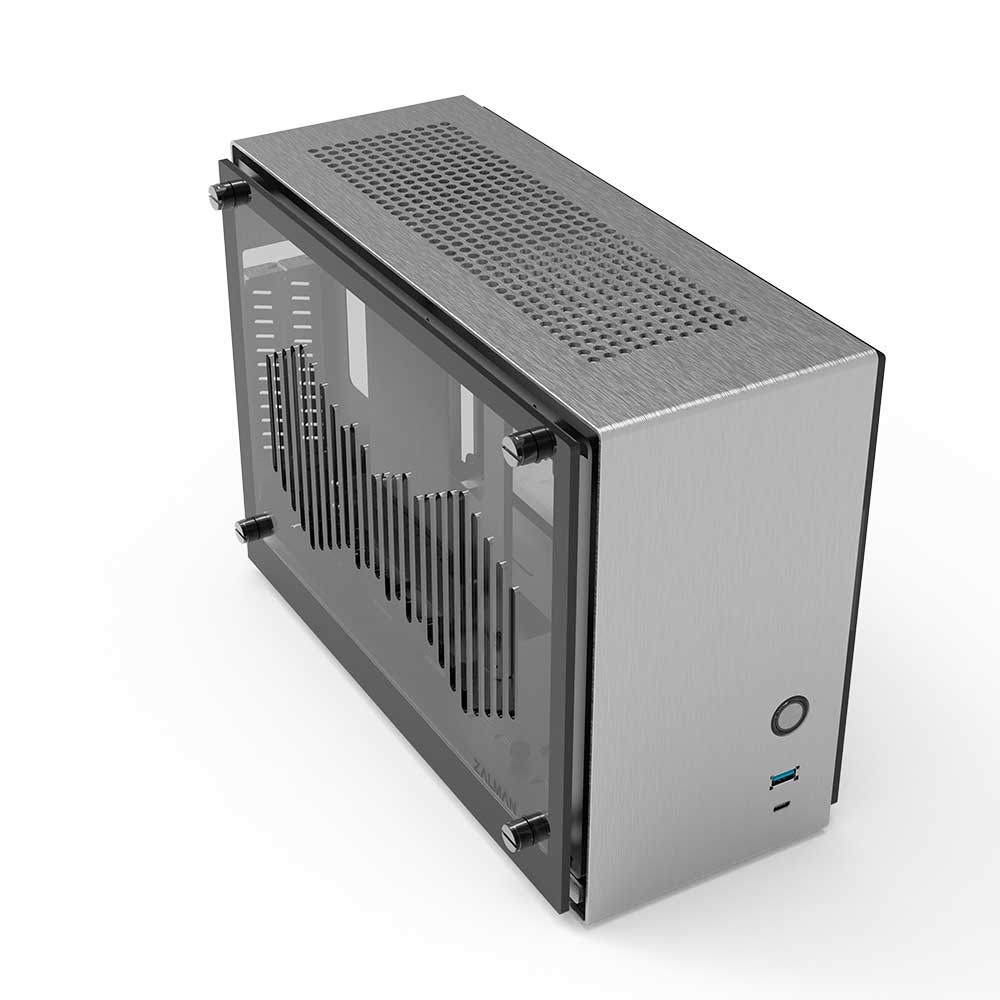 CARCASA Zalman "M2 mini", mini tower, gaming, compatibil sursa SFX, SFX-L, suporta 2xfan, 1xfan inclus, , USB Type-C x 1, USBx1, 2 sloturi expansiune, argintiu, "M2 mini (Silver)"
