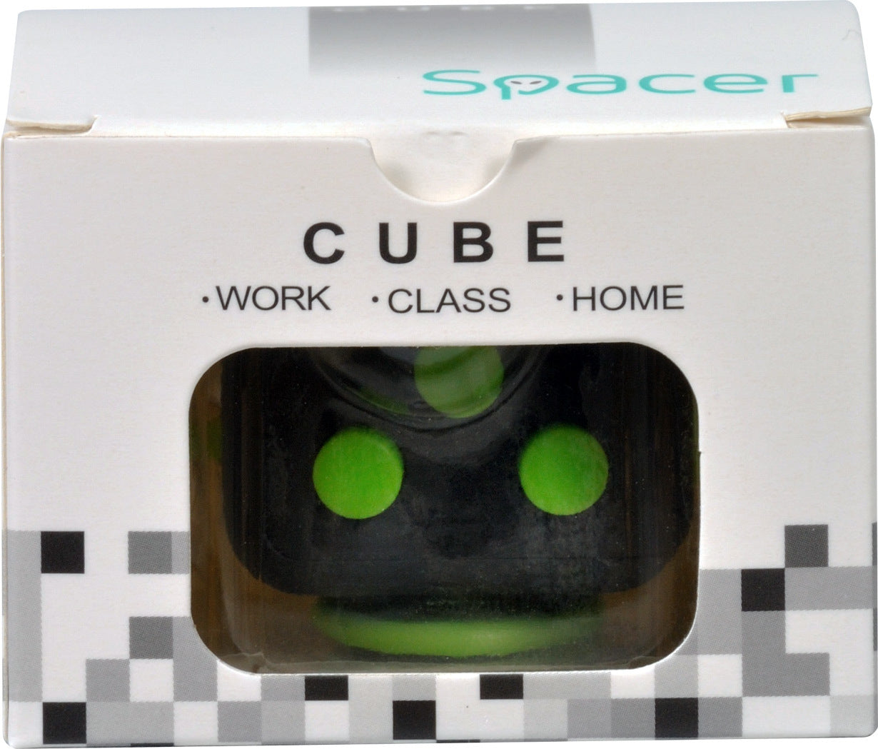 CUB ANTISTRES SPACER, FIDGET, black cu butoane green, "SP-CUBE-FGET"