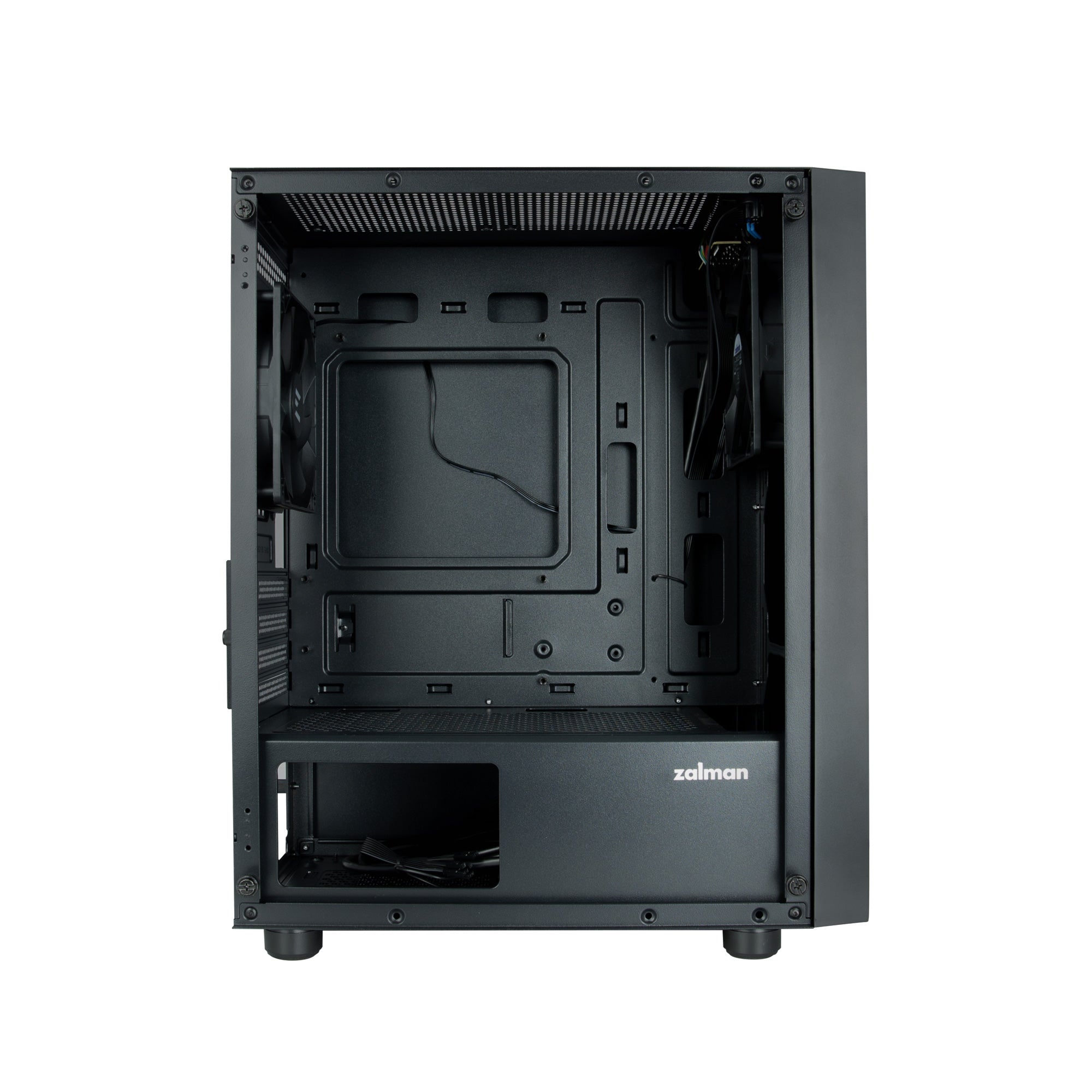 CARCASA Zalman "T3 plus", mini tower, office, fara sursa, suporta 8xfan, 2xfan inclus, USB 3.1 gen1 x 2, USB 2.0 x 1, audio+mic, 4 sloturi expansiune, negru, "T3 PLUS"