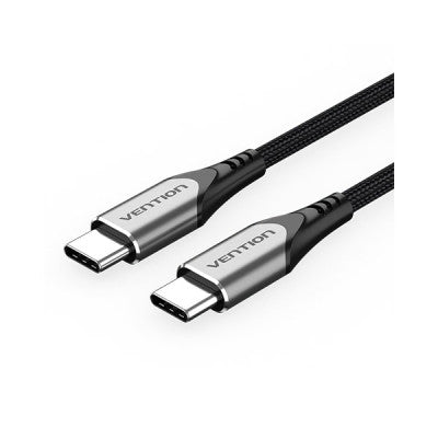 Cablu alimentare si date Vention, USB Type-C (T) la USB Type-C (T), 1.5m, 480 Mbps, TPE + Nylon, negru, 