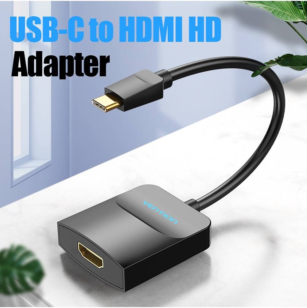 Adaptor video Vention, USB Type-C(T) la HDMI(M), 0.15m, rezolutie maxima 4K la 30Hz, conectori auriti, invelis PVC si ABS, negru, "TDCBB" - 6922794746121