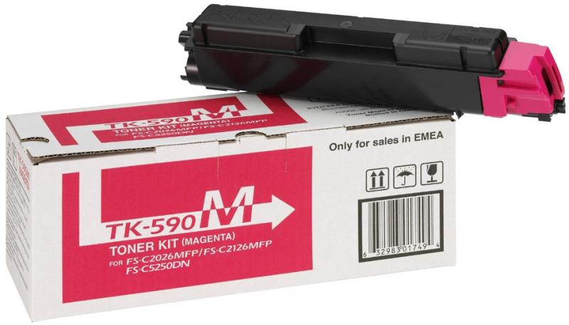 Toner Original KYOCERA Magenta, TK-590M, pentru M6026|FS-C2016|FS-C2026|FS-C2126|FS-C5250, 5K, 