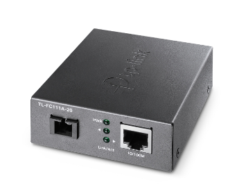 MEDIA CONVERTOR TP-LINK 10/100 Mbps WDM, 1× 100 Mbps SC Fiber Port, 1× 10/100 Mbps RJ45 Port (Auto MDI/MDIX), pana la 20km "TL-FC111B-20" (include timbru verde 1.75 lei)