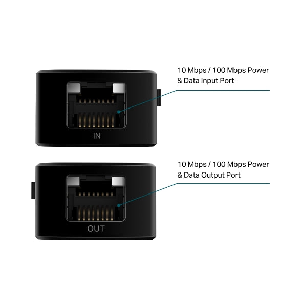 EXTENDER PoE TP-LINK, 2 x 10/100Mbps, compatibil 802.3af/at, carcasa plastic "TL-PoE10E"