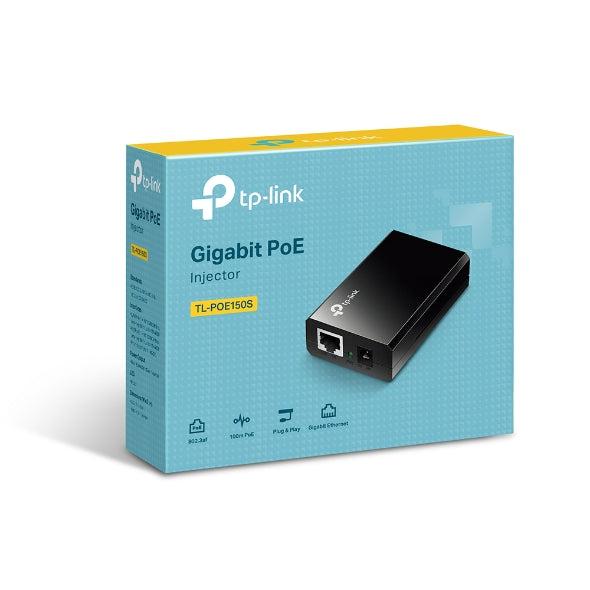 INJECTOR PoE TP-LINK 2 porturi Gigabit, compatibil IEEE 802.3af, alimentare 5V/12V, carcasa plastic, "PoE150S"