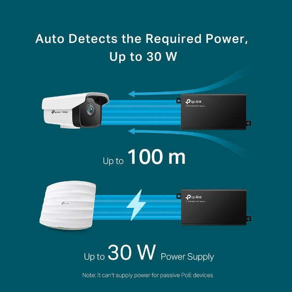 INJECTOR PoE+ TP-LINK 2 porturi Gigabit, compatibil IEEE 802.3af/at 30W maxim 100M, carcasa plastic, "PoE160S"