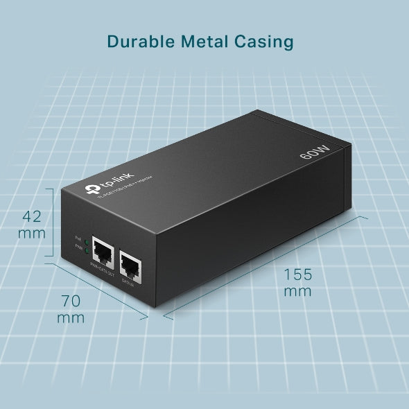 INJECTOR PoE++ TP-LINK 2 porturi Gigabit, compatibil IEEE 802.3af/at 60W maxim 100M, carcasa plastic, "PoE170S"