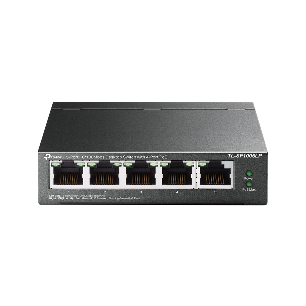 SWITCH PoE TP-LINK 5 porturi 10/100Mbps (4 PoE), IEEE 802.3af, carcasa metalica "TL-SF1005LP"