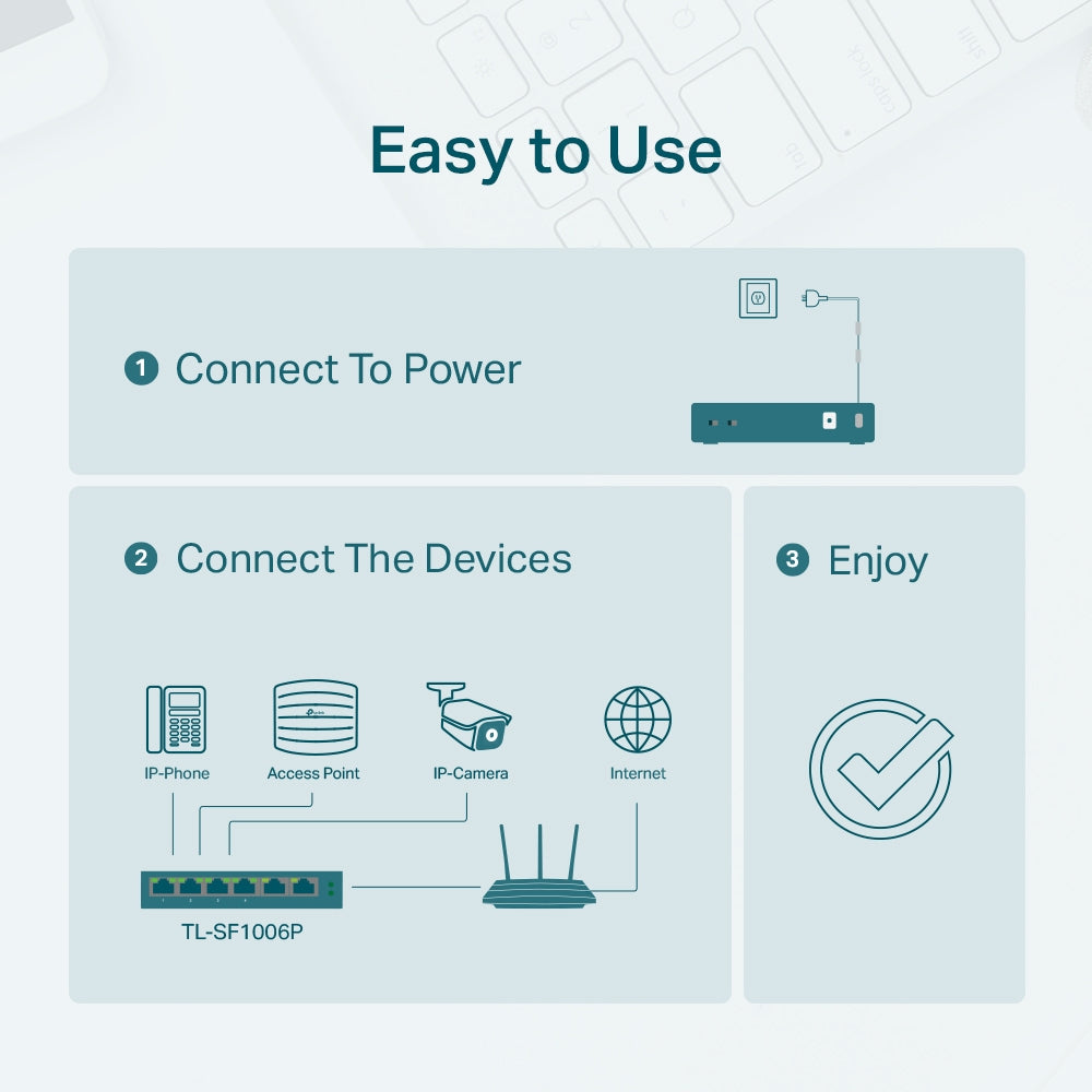 SWITCH PoE TP-LINK 6 porturi 10/100Mbps (4 PoE+), IEEE 802.3af/at, carcasa metalica "TL-SF1006P"