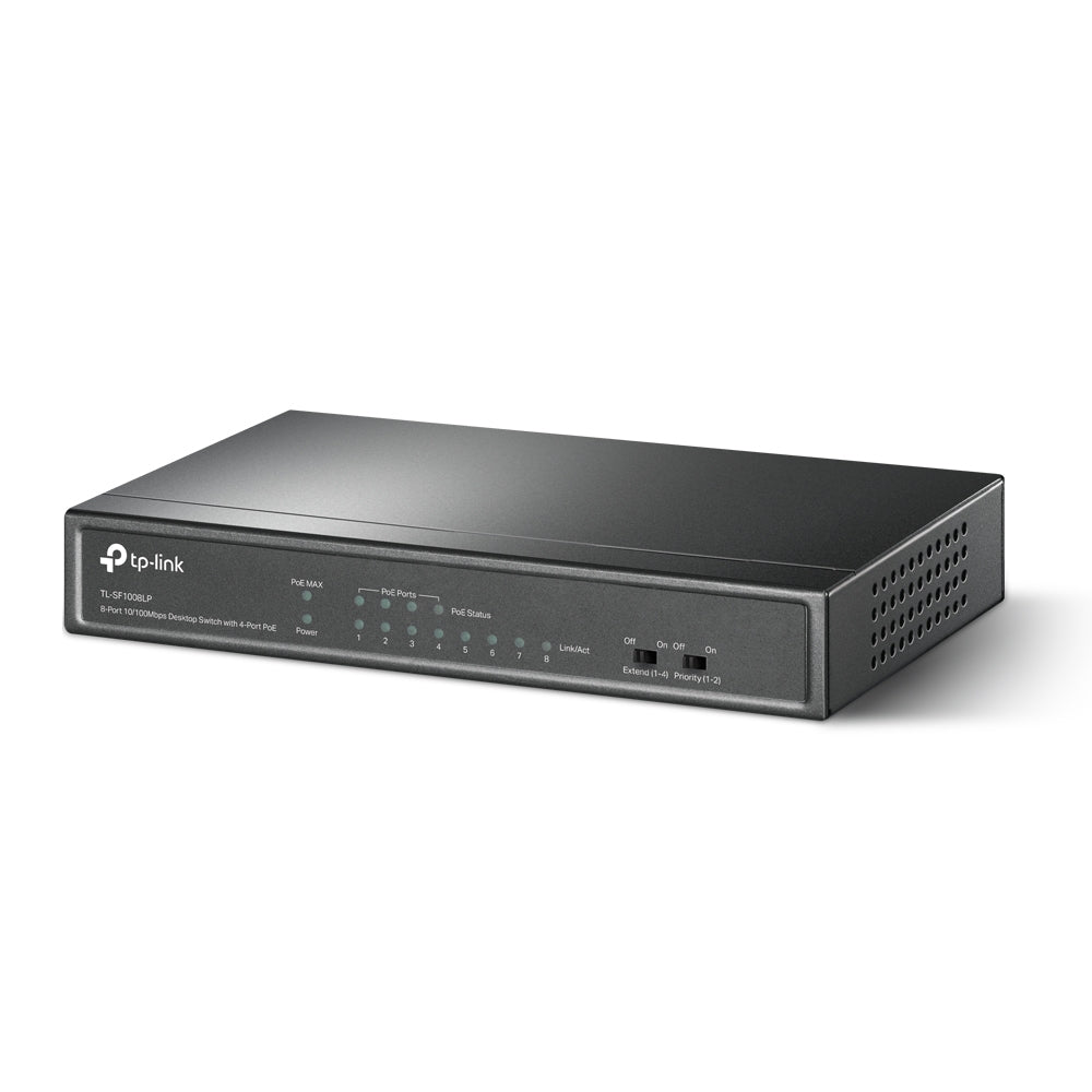 SWITCH PoE TP-LINK 8 porturi 10/100Mbps (4 PoE), IEEE 802.3af, carcasa metalica "TL-SF1008LP"