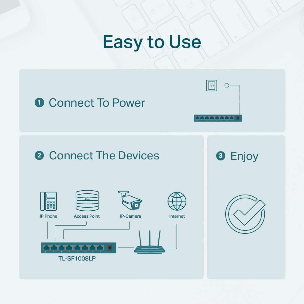 SWITCH PoE TP-LINK 8 porturi 10/100Mbps (4 PoE), IEEE 802.3af, carcasa metalica "TL-SF1008LP"