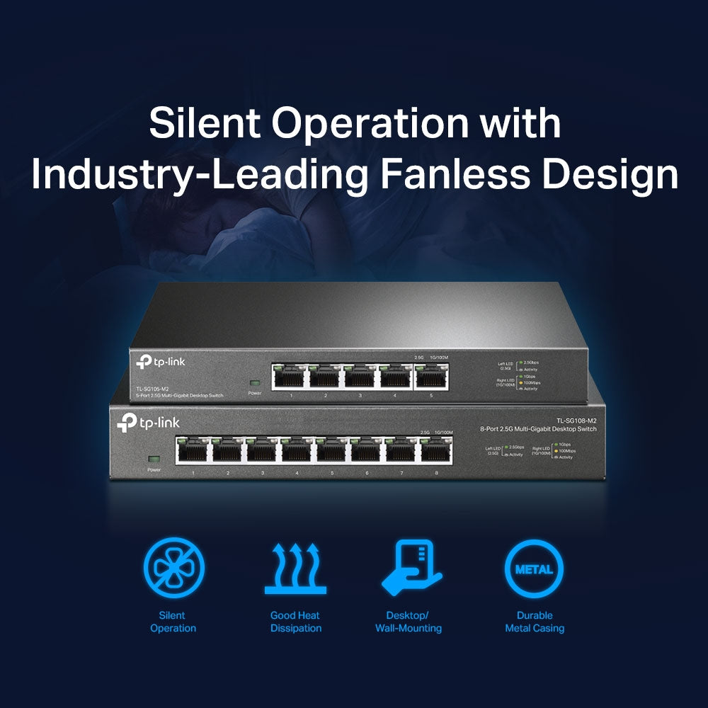 SWITCH TP-LINK 5 porturi 2.5 Gigabit. carcasa metalica "TL-SG105-M2"