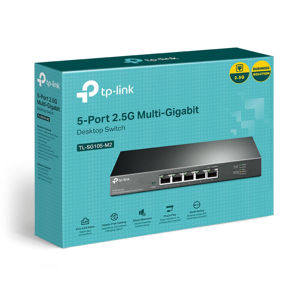 SWITCH TP-LINK 5 porturi 2.5 Gigabit. carcasa metalica "TL-SG105-M2"