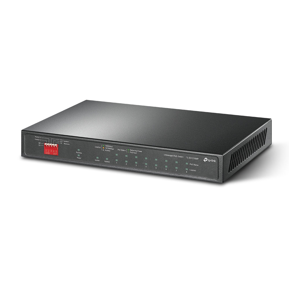 SWITCH TP-LINK 10-Port Gigabit Desktop Switch cu 8-Port PoE+, 123W total power, carcasa metal "TL-SG1210MP"