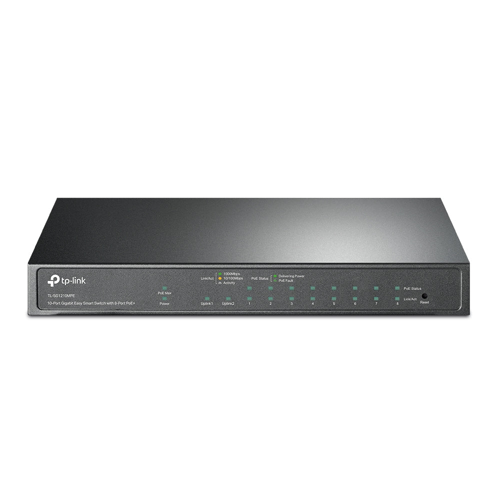 SWITCH TP-LINK 10-Port Gigabit Desktop Switch cu 8-Port PoE+, 123W total power, carcasa metal "TL-SG1210MPE"