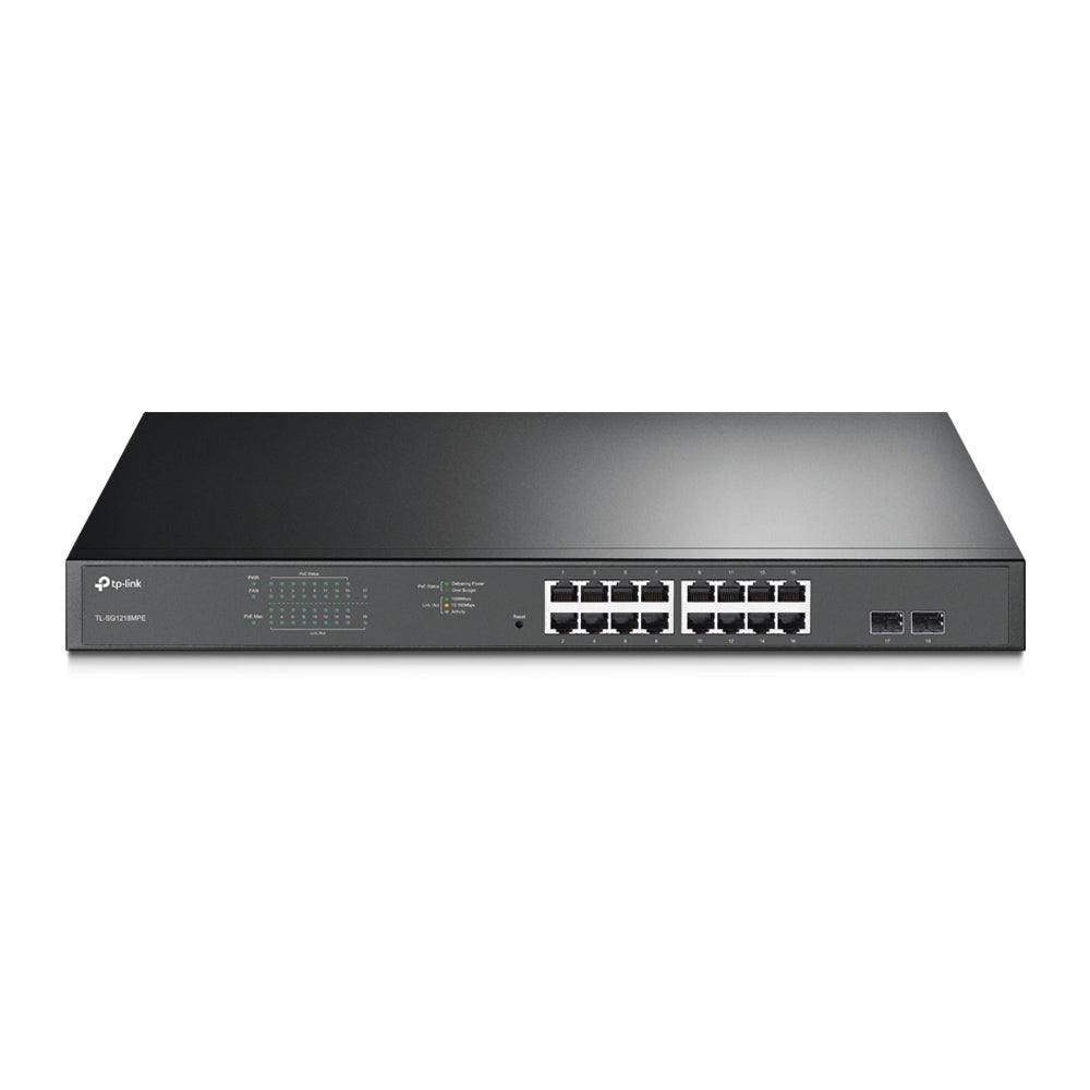 SWITCH TP-LINK 16 porturi Gigabit, 16 x POE 192W total power, 2 x SFP, carcasa metal TL-SG1218MPE
