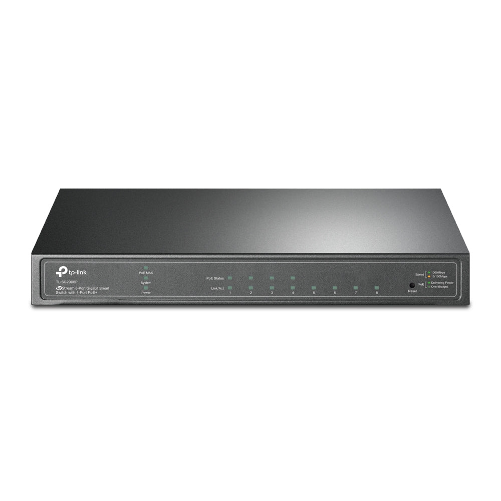SWITCH PoE TP-LINK 8 porturi Gigabit (4 PoE+), IEEE 802.3at/af, carcasa metalica "TL-SG2008P"