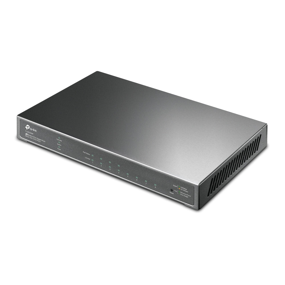 SWITCH PoE TP-LINK 8 porturi Gigabit (4 PoE+), IEEE 802.3at/af, carcasa metalica "TL-SG2008P"