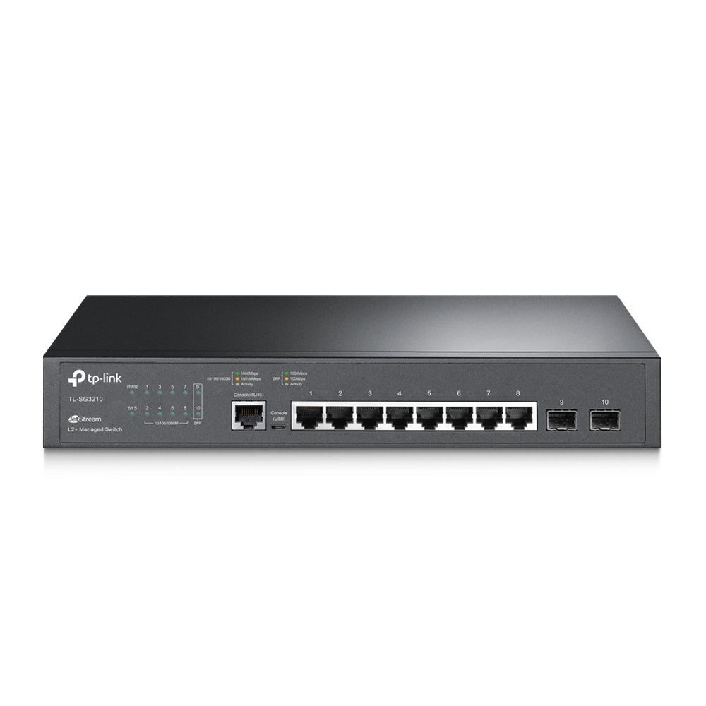 Switch TP-Link cu management L2+, 8 Porturi Gigabit, 2 x SFP Gigabit "TL-SG3210"
