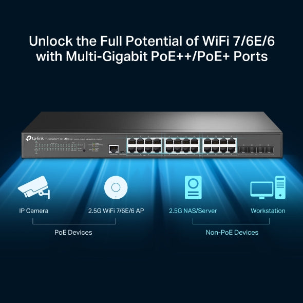 Switch cu management L2+ TP-Link " TL-SG3428XPP-M2 ", JetStream 24-Port 2.5GBASE-T and 4-Port 10GE SFP+ with 16-Port PoE+ & 8-Port PoE++ "SG3428XPP-M2"