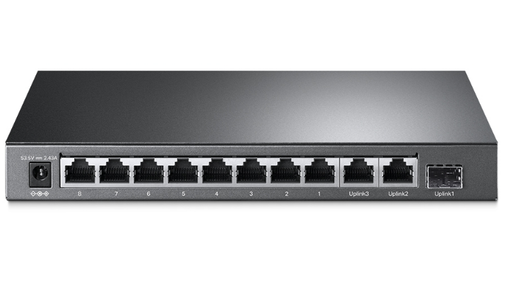 Switch POE+ TP-Link 8-Port 10/100Mbps + 3-Port Gigabit Desktop Switch with 8-Port PoE+, carcasa metalica "TL-SL1311MP"