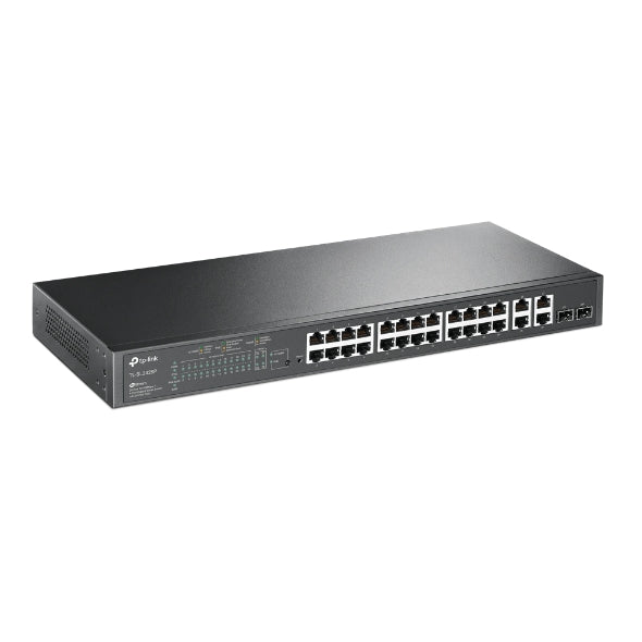 SWITCH SMART TP-Link " TL-SL2428P " 24 PORTURI POE+ 10/100M + 4 PORTURI 10/100/1000M, 2 sloturi Gigabit SFP , TP-LINK "SL2428P"