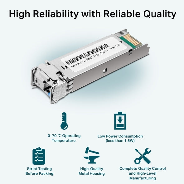 MODUL SFP TP-LINK Single-mode, conector LC, 1000Base-BX WDM Bi-Directional, TX:1310nm/RX:1550nm, pana la 2km "SM321B-2"