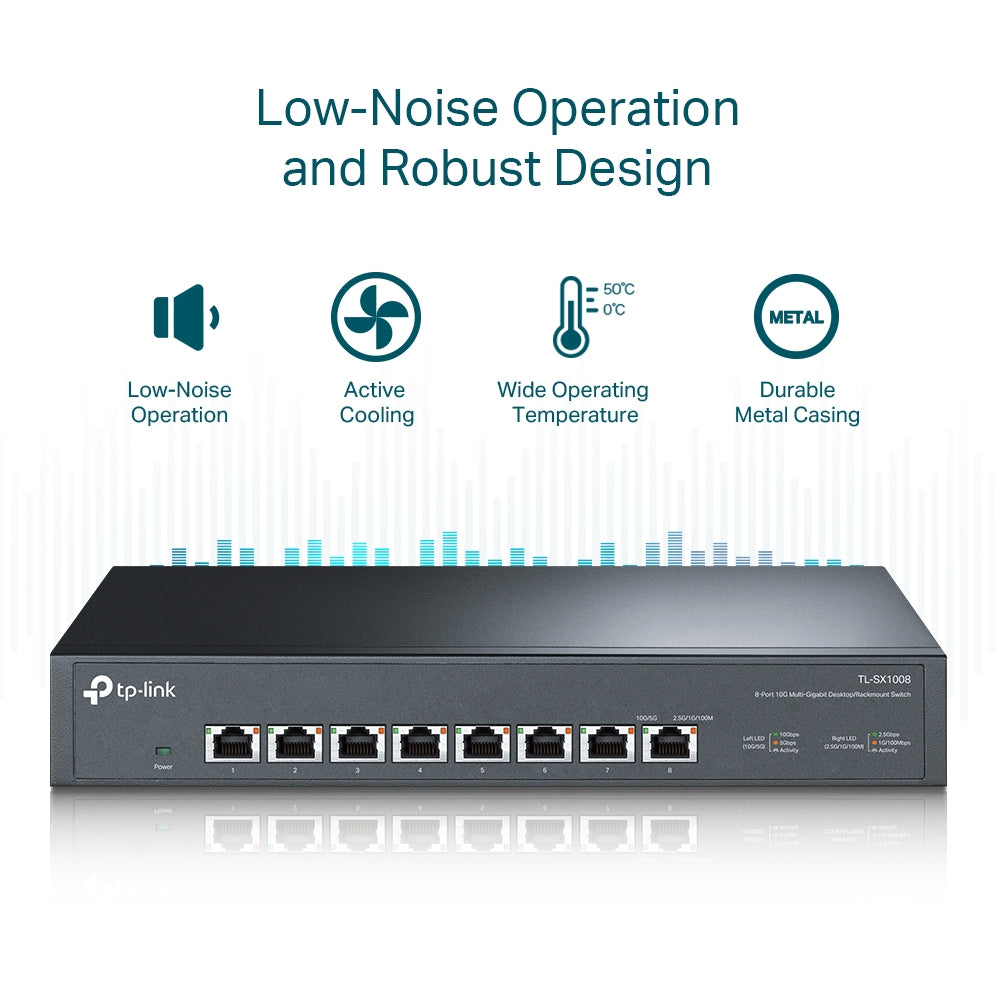 SWITCH TP-LINK 8 porturi 10G carcasa metalica "TL-SX1008"