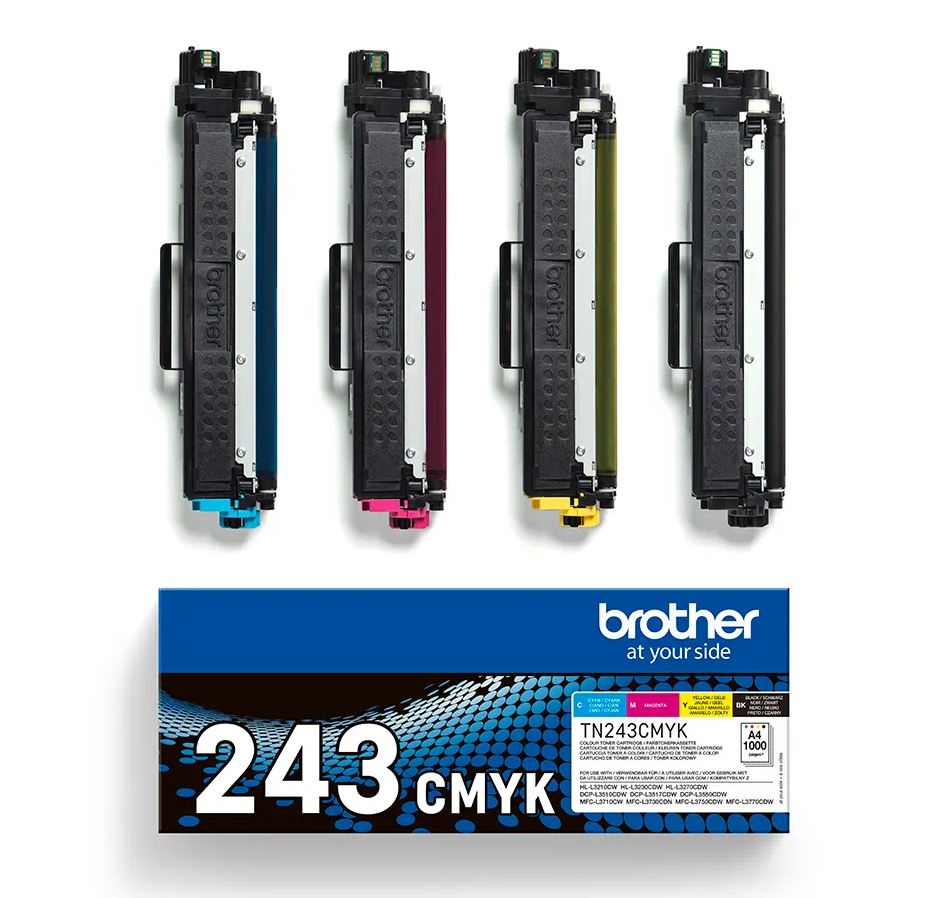 Combo-Pack Original Brother CMYK, TN243CMYK, pentru HL-L3210|L3270|DCP-L3510|L3550|MFC-L3730|L3770, 1K, , "TN243CMYK"