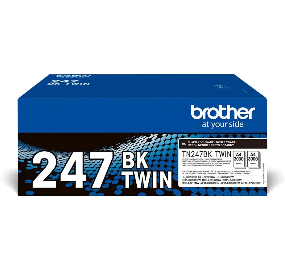 Dual-Pack Original Brother Black, TN247BKTWIN, pentru HL-L3210|L3270|DCP-L3510|L3550|MFC-L3730|L3770, 3K, , "TN247BKTWIN"