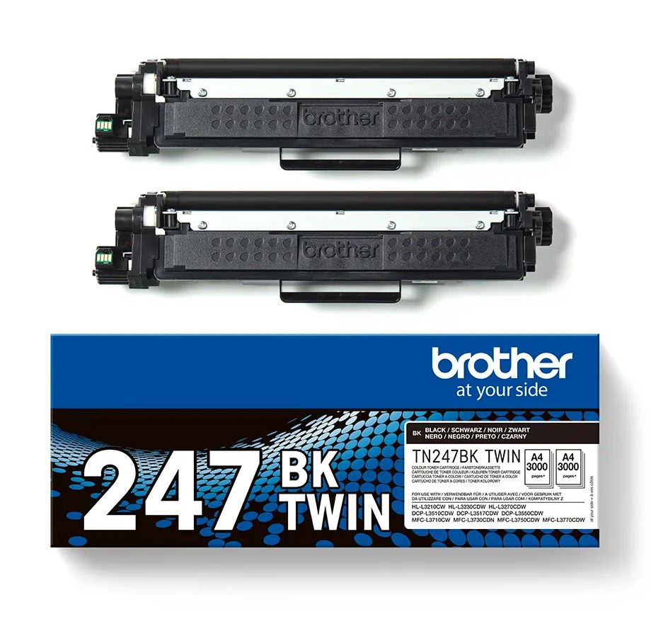 Dual-Pack Original Brother Black, TN247BKTWIN, pentru HL-L3210|L3270|DCP-L3510|L3550|MFC-L3730|L3770, 3K, , "TN247BKTWIN"