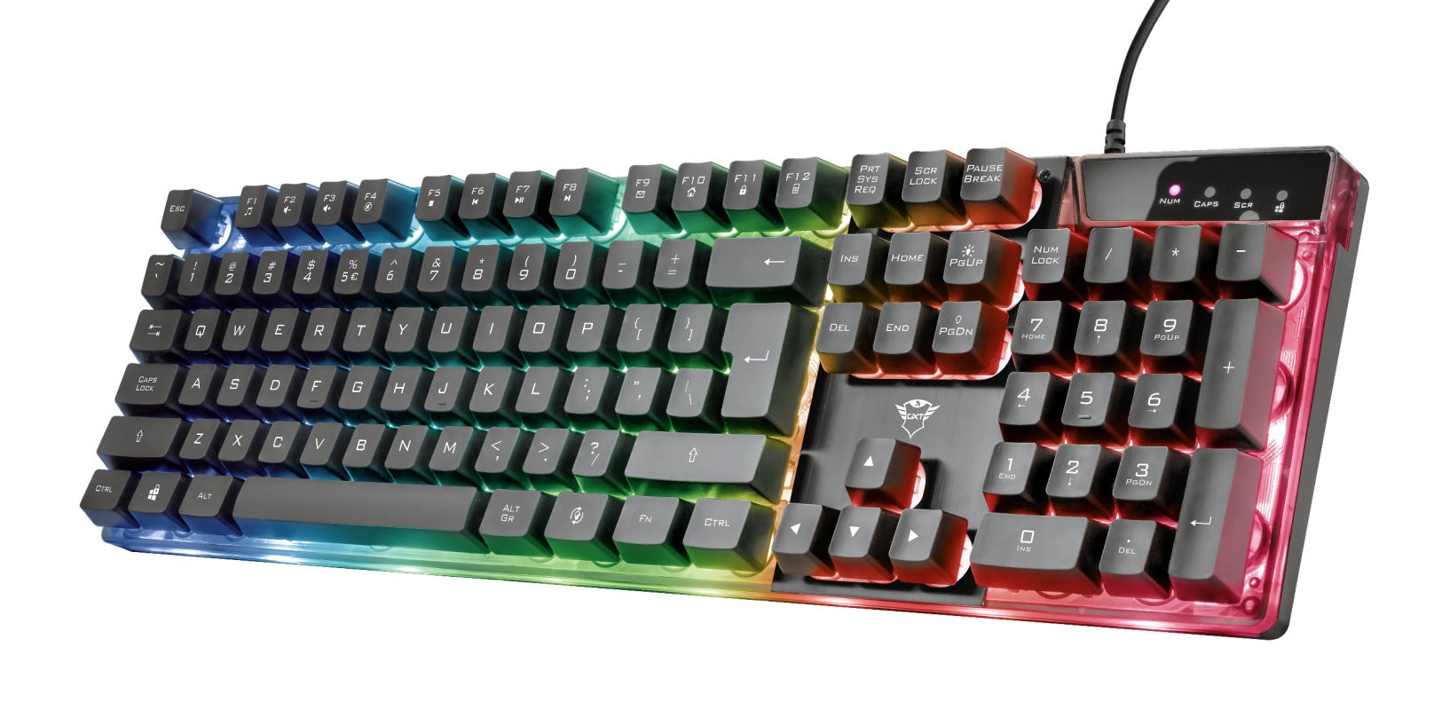 TASTATURA TRUST- gaming, "GXT 835 Azor", cu fir, 104 taste, format standard , USB, negru, "TR-23651"
