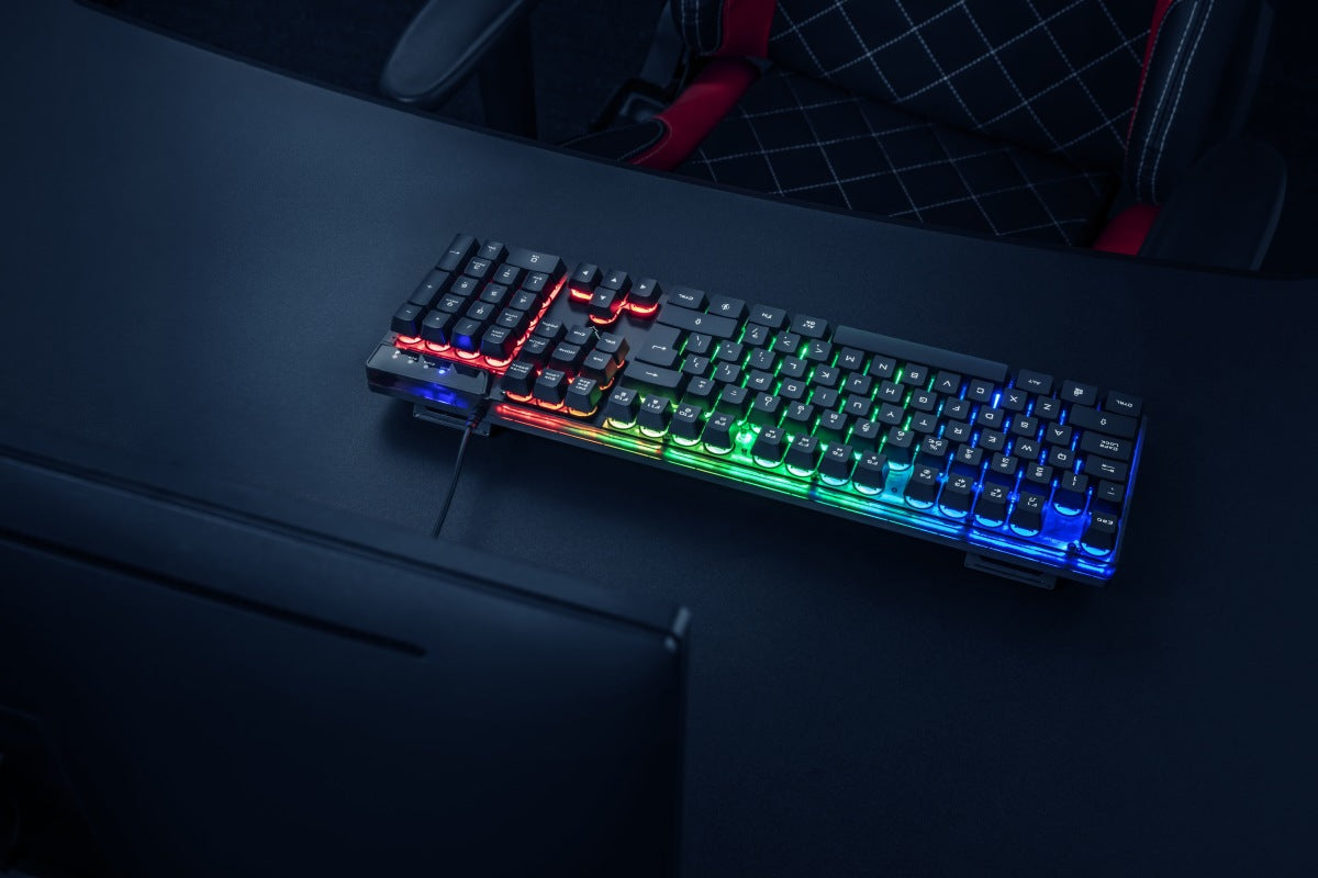 TASTATURA TRUST- gaming, "GXT 835 Azor", cu fir, 104 taste, format standard , USB, negru, "TR-23651"
