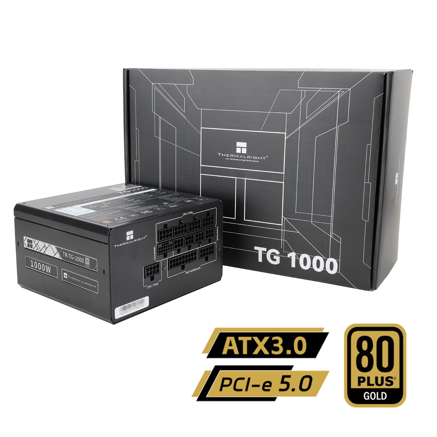 SURSA Thermalright, 1000W, certificare 80 Plus Gold, modular, fan 120mm, negru, "TR-TG 1000"