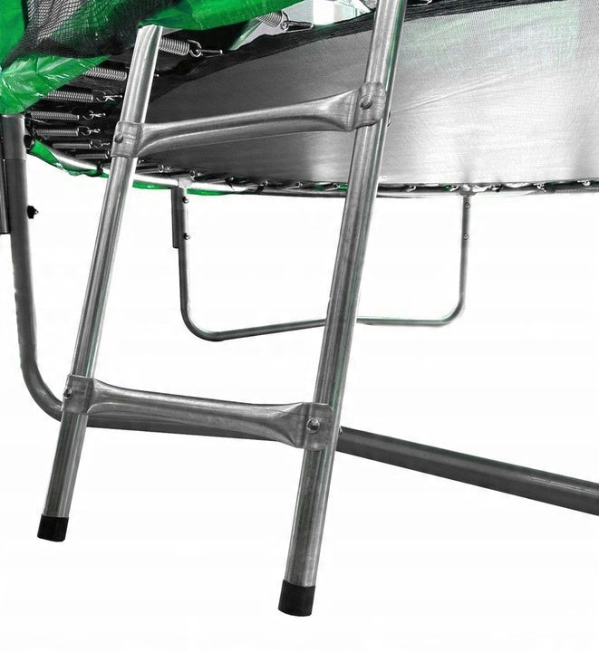 Trambulina gradina 312 cm cu scara si plasa interioara, maxim 150 kg, verde