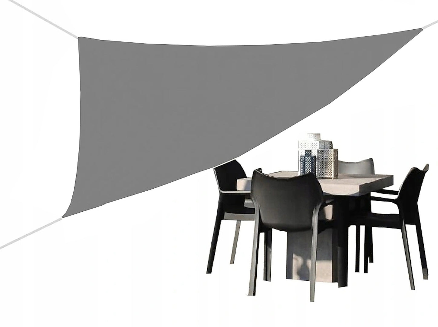 Copertina prelata de soare, triunghiulara, impermeabila, cu protectie UV, 300x300x300 cm, gri