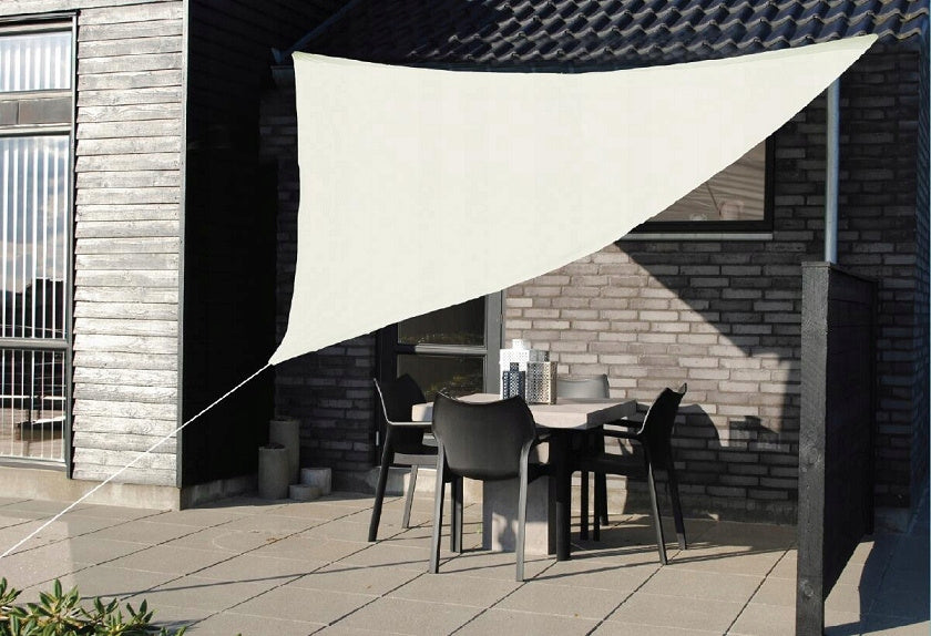 Copertina prelata de soare, triunghiulara, impermeabila, cu protectie UV, 360x360x360 cm, bej