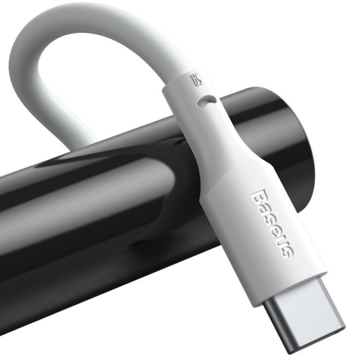 CABLU alimentare si date Baseus Simple Wisdom, Fast Charging Data Cable pt. smartphone, USB la USB Type-C 5A (2buc/set), 1.5m, alb "TZCATZJ-02" - 6953156230309