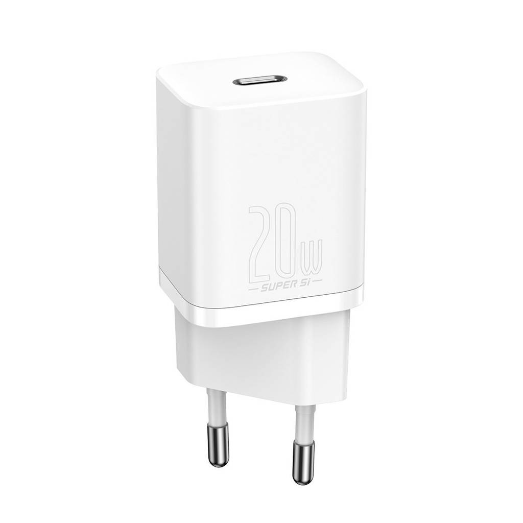 INCARCATOR retea Baseus Super Si, Quick Charge 20W, 1 x USB Type-C 5V/3A max, include cablu USB Type-C la Lightning Iphone
