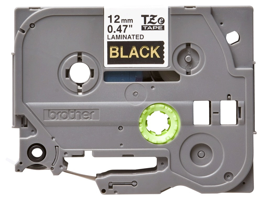 Banda Laminata Original BROTHER Gold on Black, TZE334, pentru H105WB|PT-E110VP|D400|D450|D600VP|E300VP|E550WVP|H110|H500|P700|P750W|D210, 12mm x 8m, incl.TV 0 RON, 