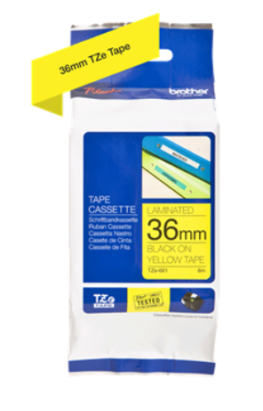 Banda laminata Original Brother Black on Yellow, TZE661, pentru 530|550|3600|9200|9400|9500|9600|9700|9800|D800|E800|P900|P910|P950, 36mm, incl.TV 0 RON, "TZE661"